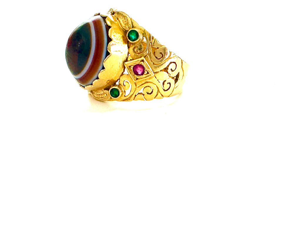 Royal old agate gold Ring