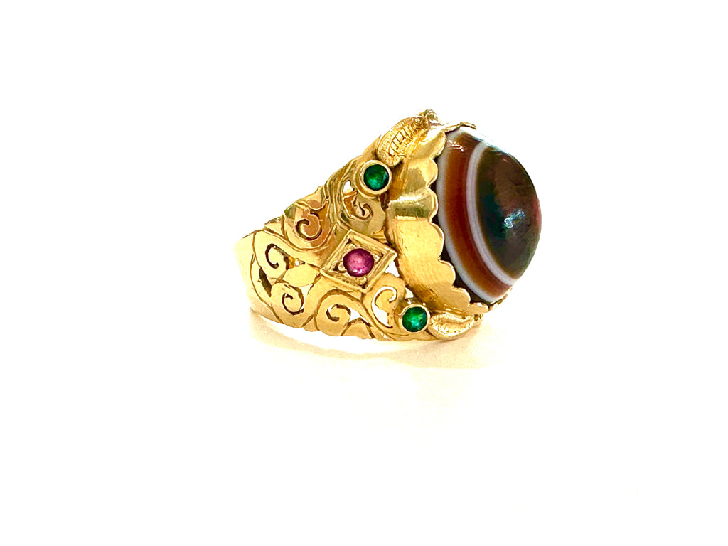 Royal old agate gold Ring