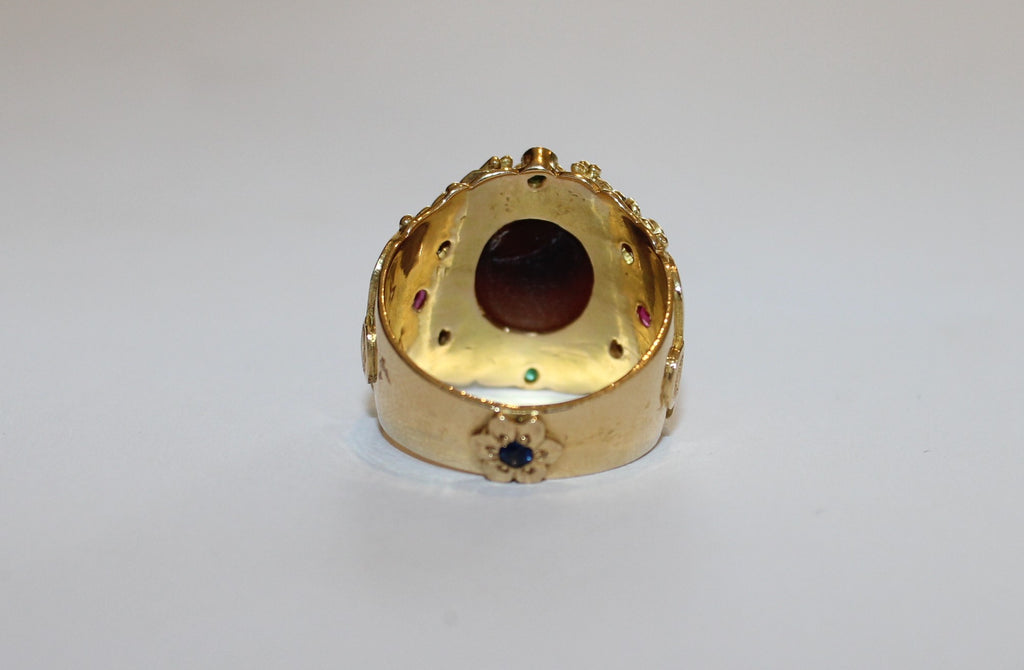 Ancient agate Look me gold ring