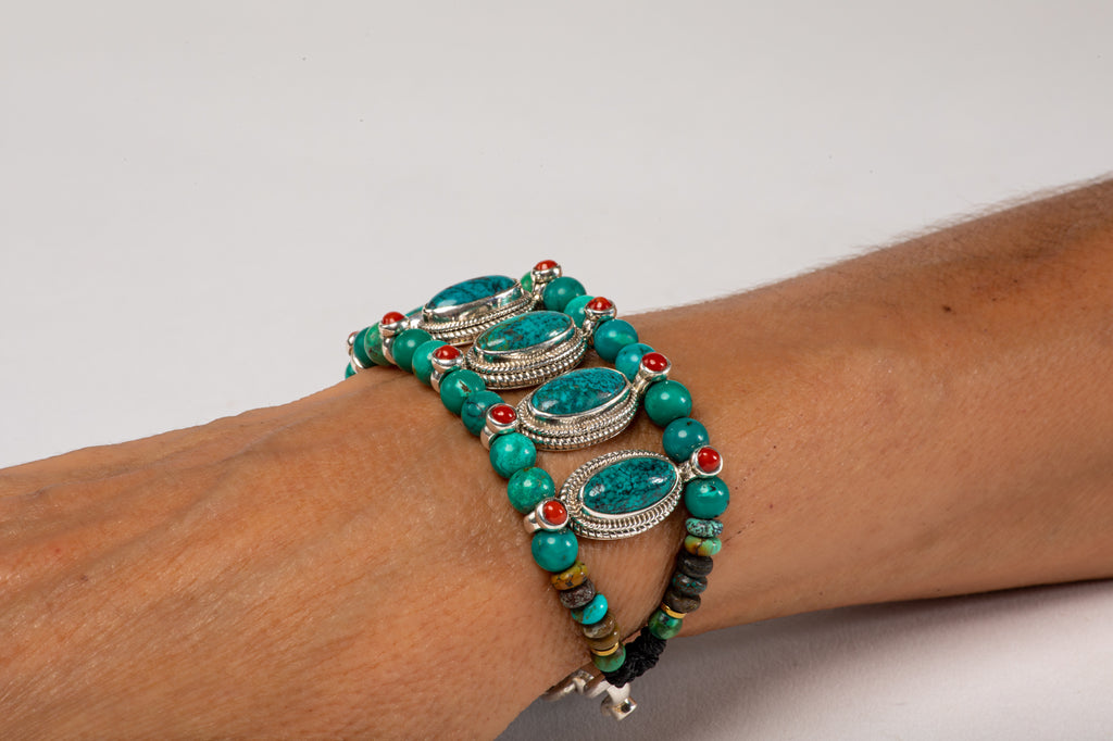Oval Turquoise Setting Bracelet  with Turquoise