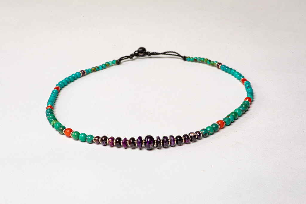 Turquoise necklace with Sujilite center