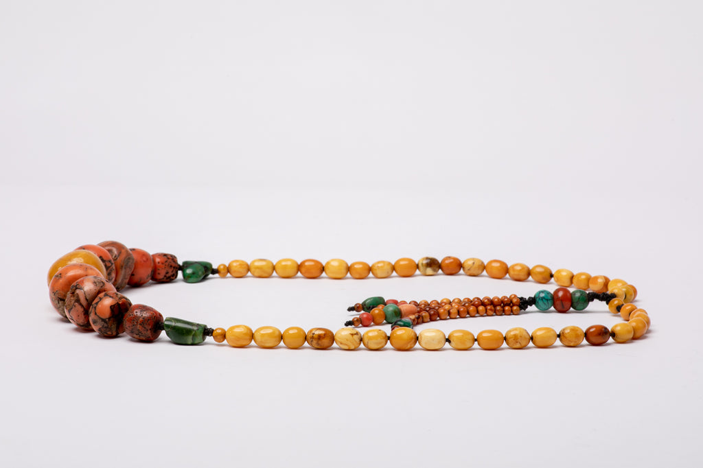 Ancient Tibetan amber coral & turquoise