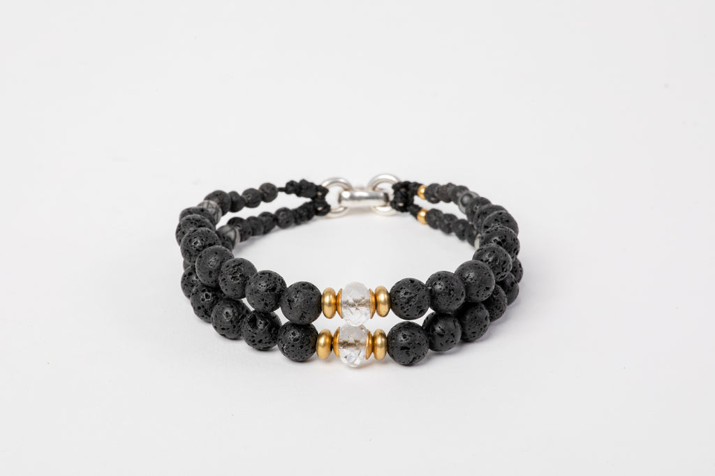 Lava beads bracelet - Crystal