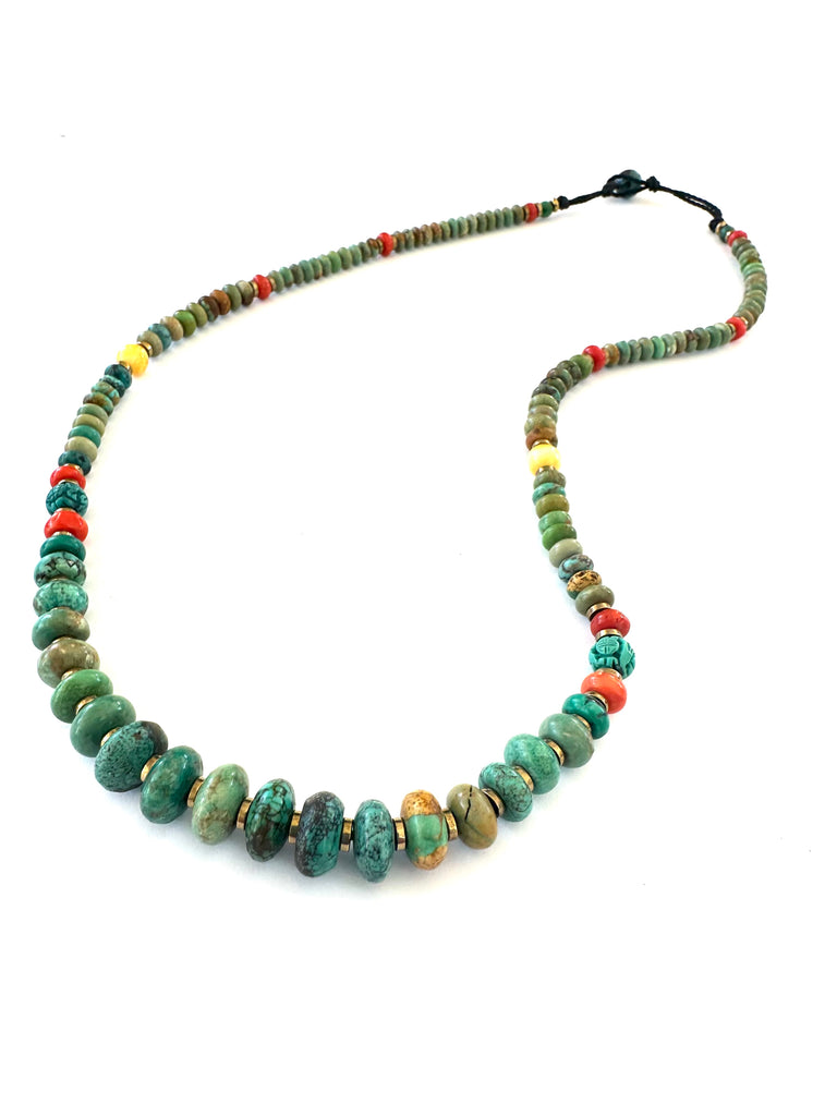 Turquoise mala necklace