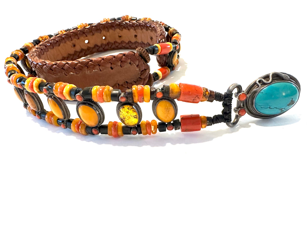 Royal Amber  beaded belt