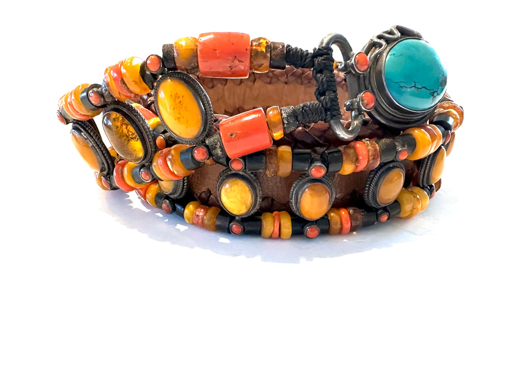 Royal Amber  beaded belt