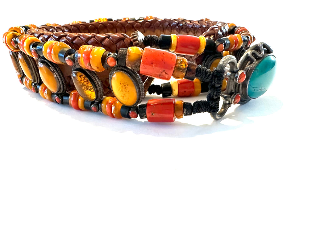 Royal Amber  beaded belt
