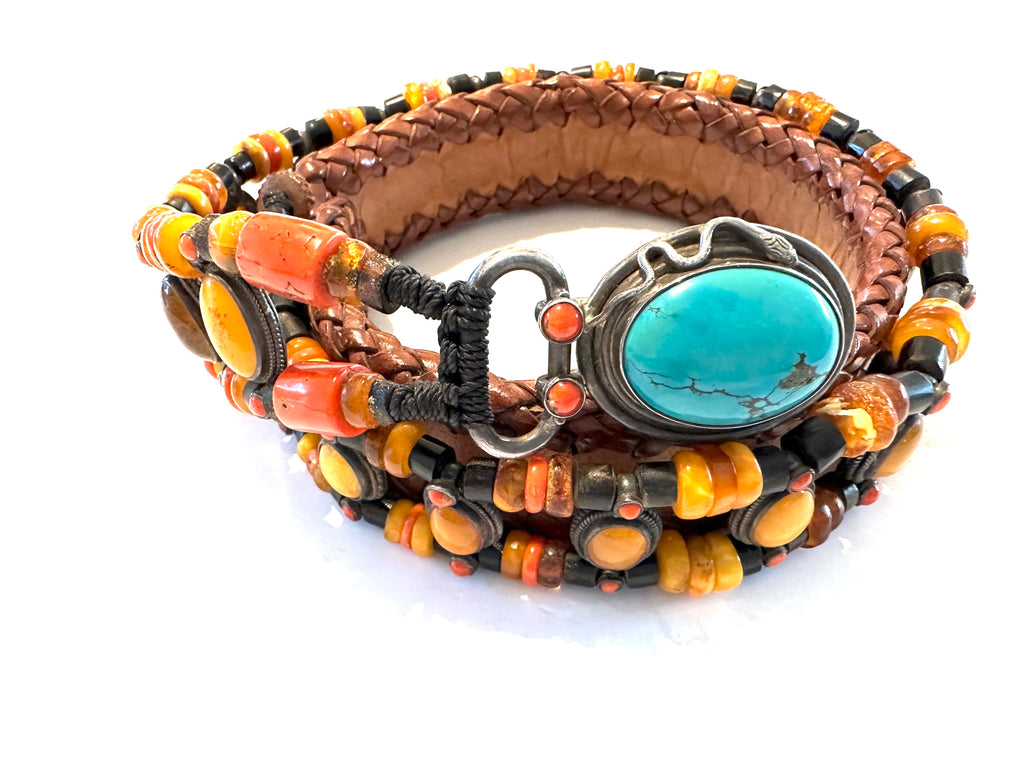 Royal Amber  beaded belt