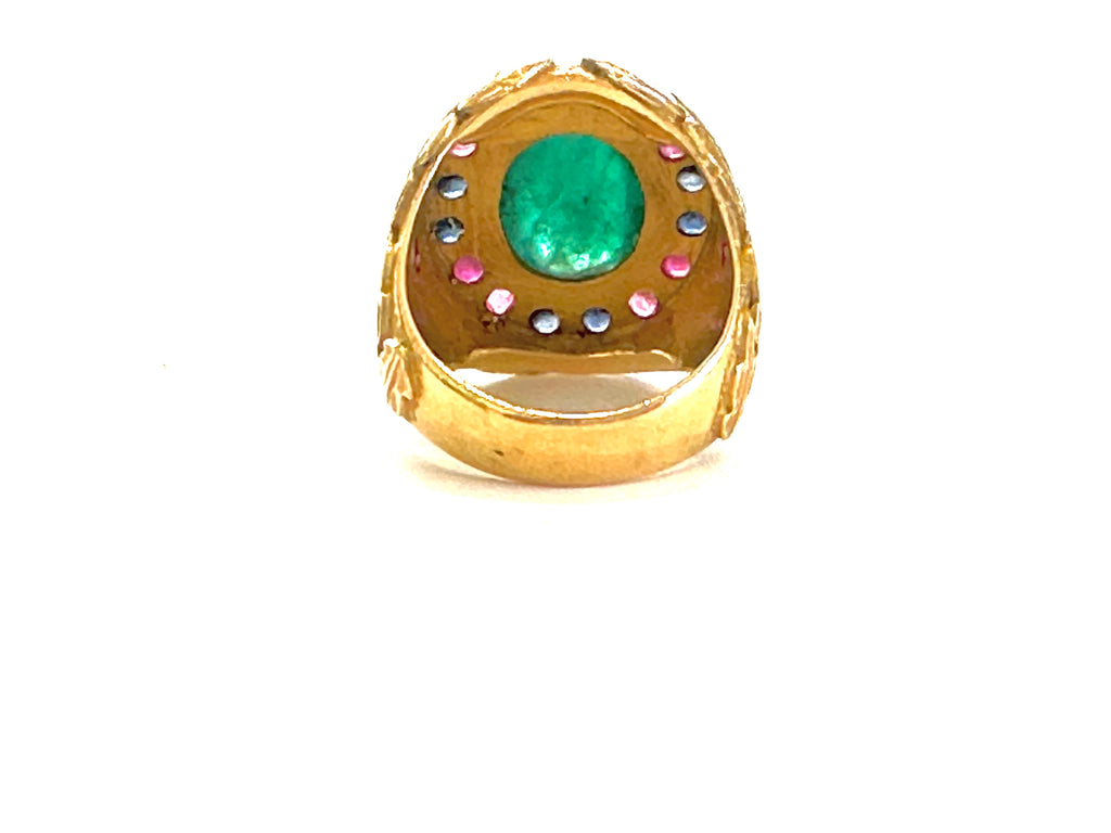 Emerald gold Ring .