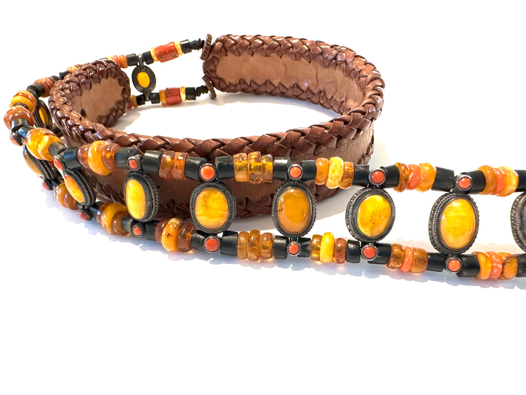 Royal Amber  beaded belt
