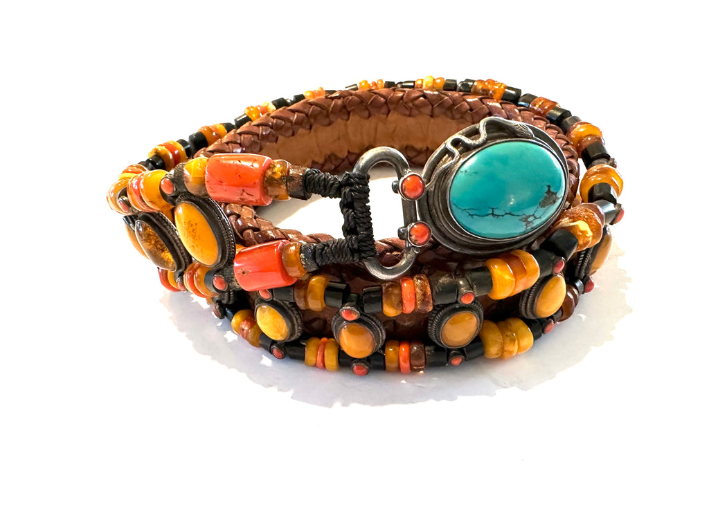 Royal Amber  beaded belt