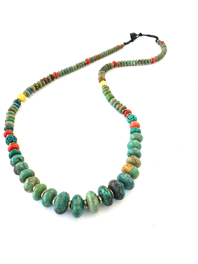 Turquoise mala necklace