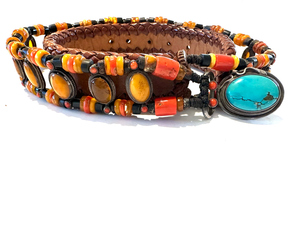 Royal Amber  beaded belt