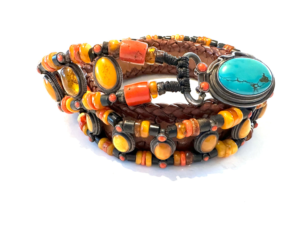 Royal Amber  beaded belt