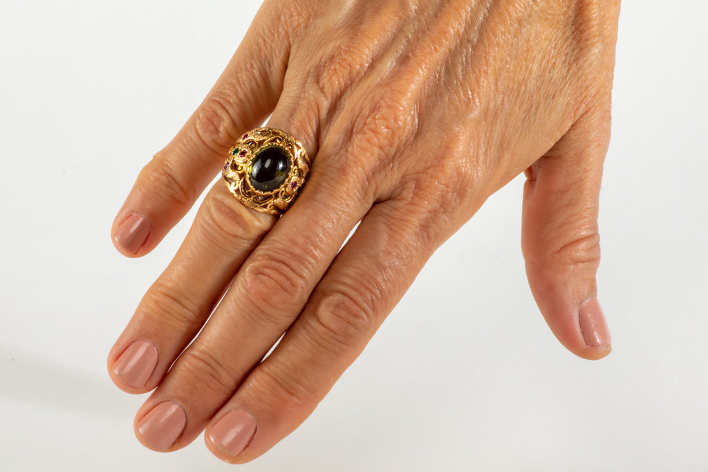 Royal Green Tourmaline gold Ring