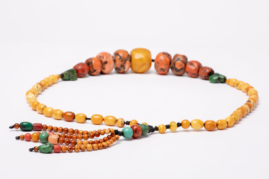 Ancient Tibetan amber coral & turquoise