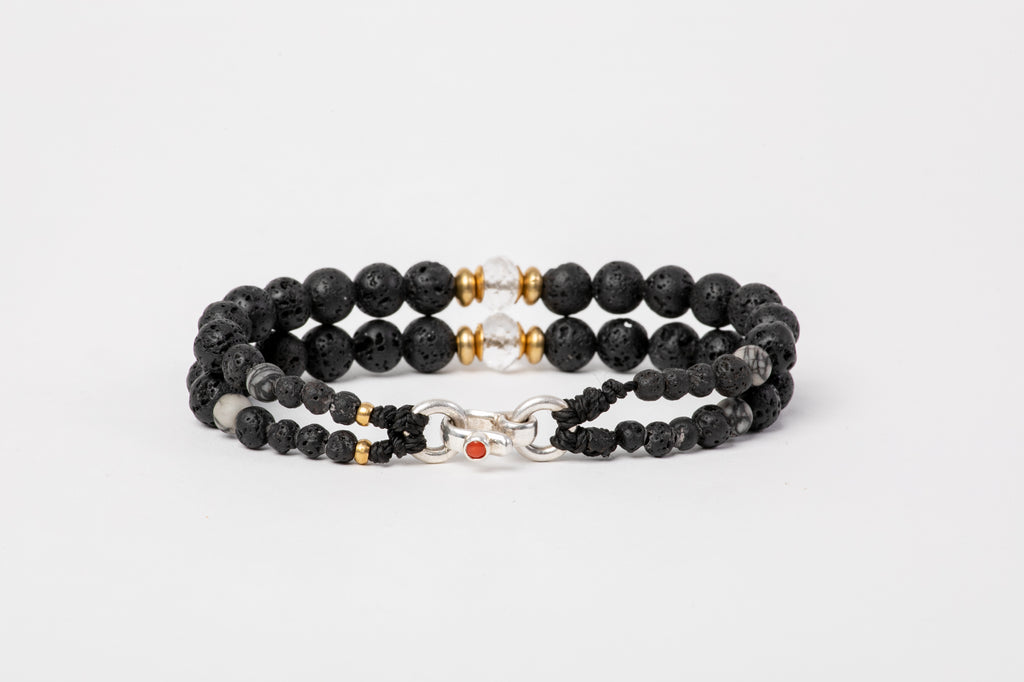 Lava beads bracelet - Crystal